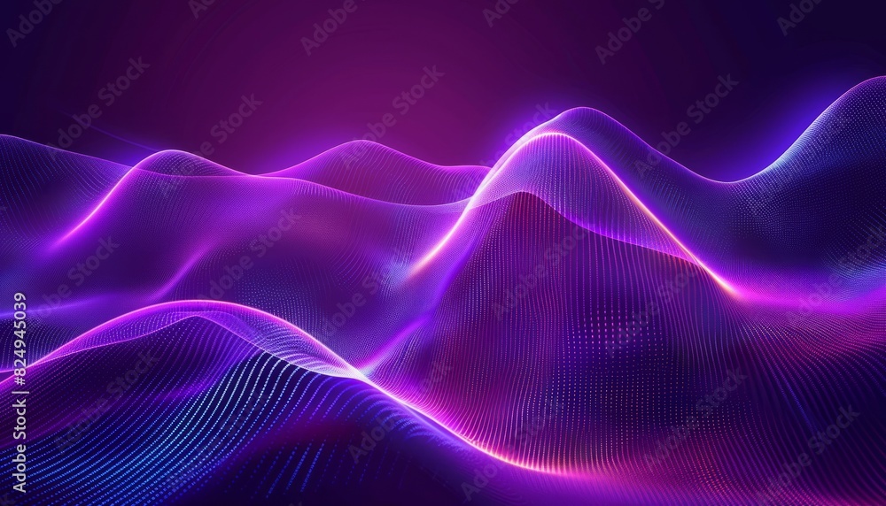 Fototapeta premium Purple Neon Wave: A Vibrant Abstract Background