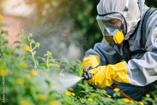 Professional pest management: spraying insecticide photo