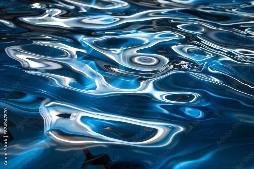 Dazzling performance - light and shadow play on glassy blue surface Dazzling performance - light and shadow play on glassy blue surface