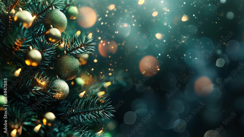 Close-up of Christmas tree decorations with blurred background Close-up of Christmas tree decorations with blurred background