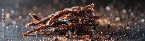 Kudu jerky, dried game meat, served during a South African safari photo