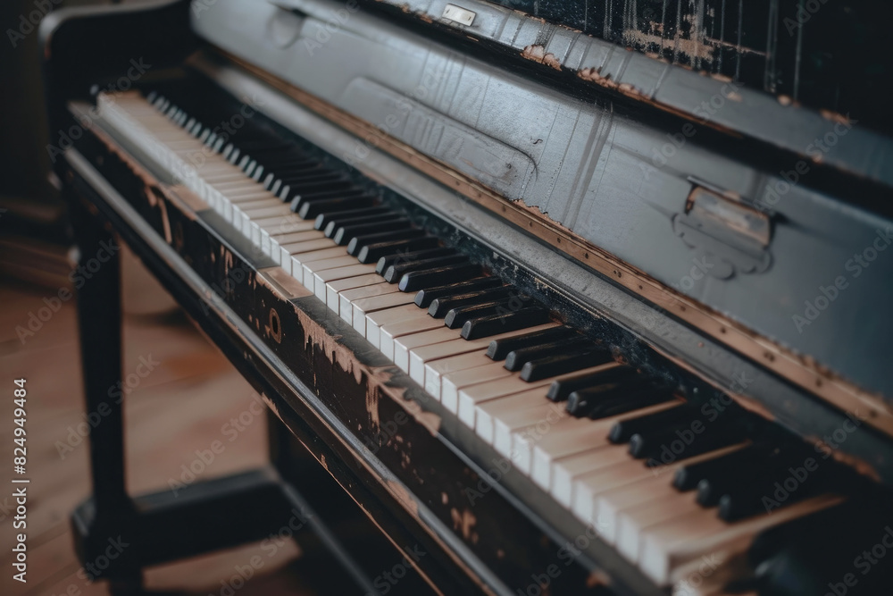 Sleek Grand Piano with Grey Background Sleek Grand Piano with Grey Background
