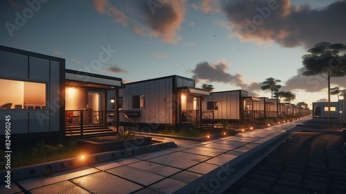 A photo of Modern Worker Dwellings with Sleek