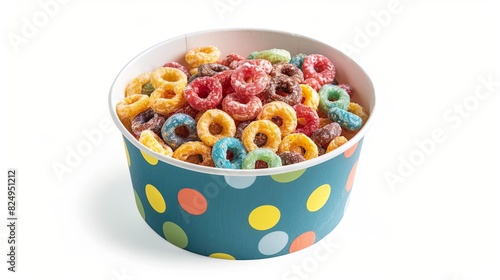 box of kelloggs froot loops sweetened multigrain cereals on white background product photography photo