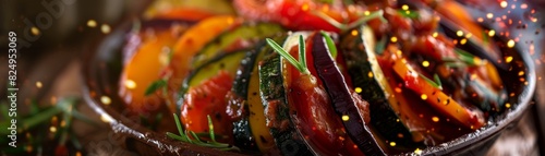 Ratatouille, French vegetable stew, colorful and healthy, Provence countryside kitchen