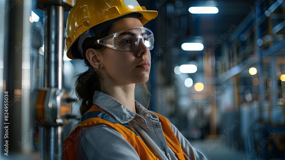 confident female engineer overseeing operations at modern industrial plant empowering stem concept confident female engineer overseeing operations at modern industrial plant empowering stem concept