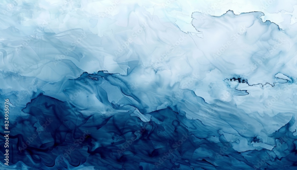 Indigo Tranquility: A Stunning Watercolor Ocean Background Indigo Tranquility: A Stunning Watercolor Ocean Background