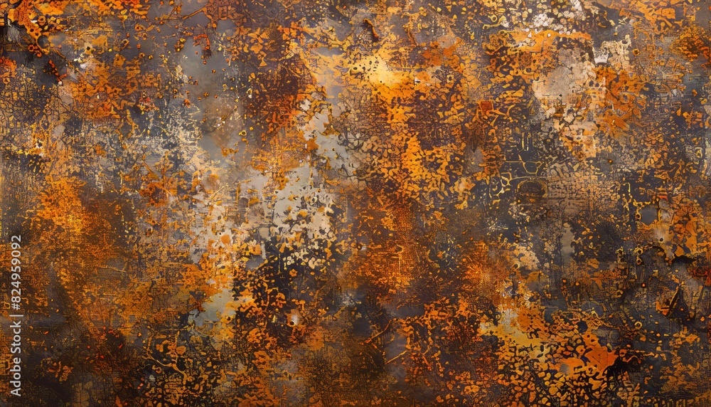 Rusty Elegance: Abstract Patterns on Weathered Metal Surface Rusty Elegance: Abstract Patterns on Weathered Metal Surface