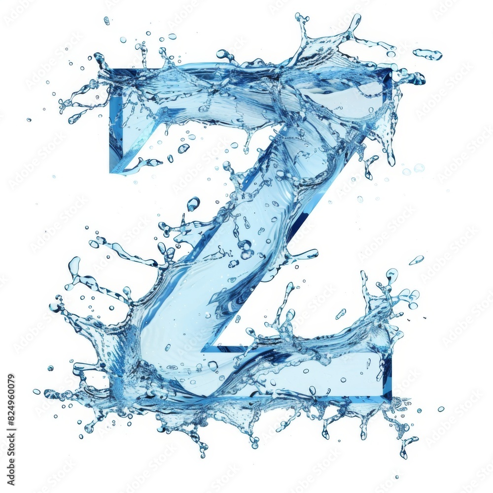 Obraz premium Letter Z. Water splashes alphabet isolated on a white background.
