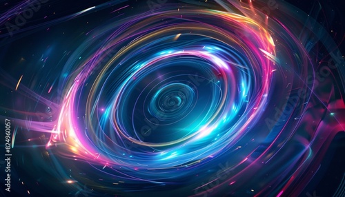 Spiraling Energies: A Luminescent Abstract Ring Background