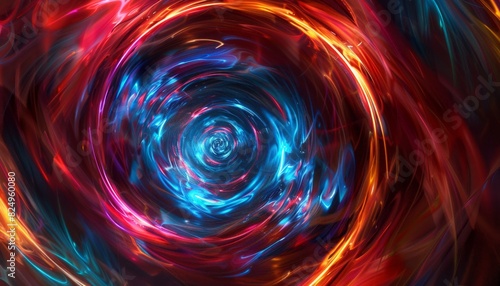 Spectral Symphony: An Abstract Ring Background Illuminated with Swirling Luminosity and Glowing Spir