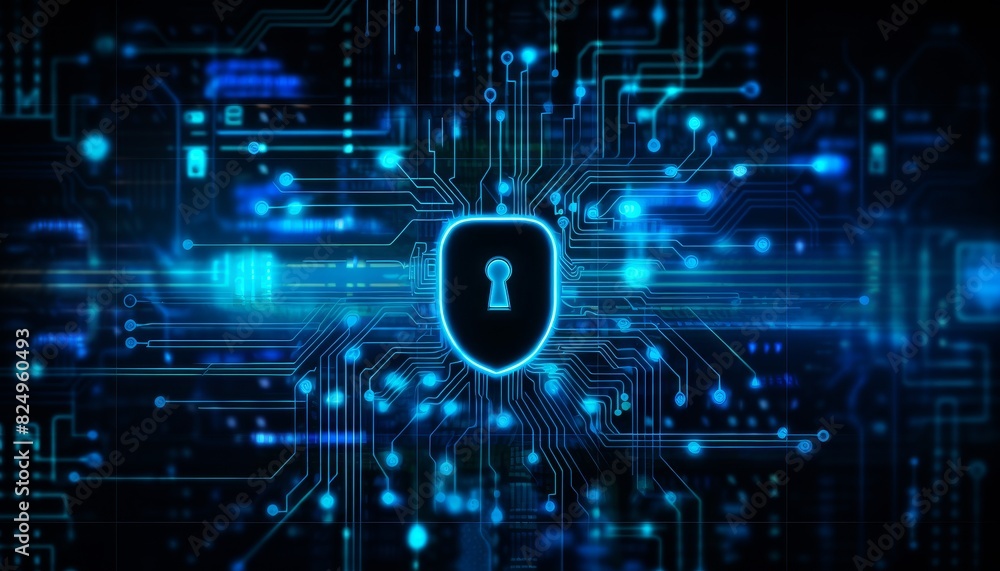 A digital lock with glowing lines, representing cybersecurity or data protection. A digital lock with glowing lines, representing cybersecurity or data protection.