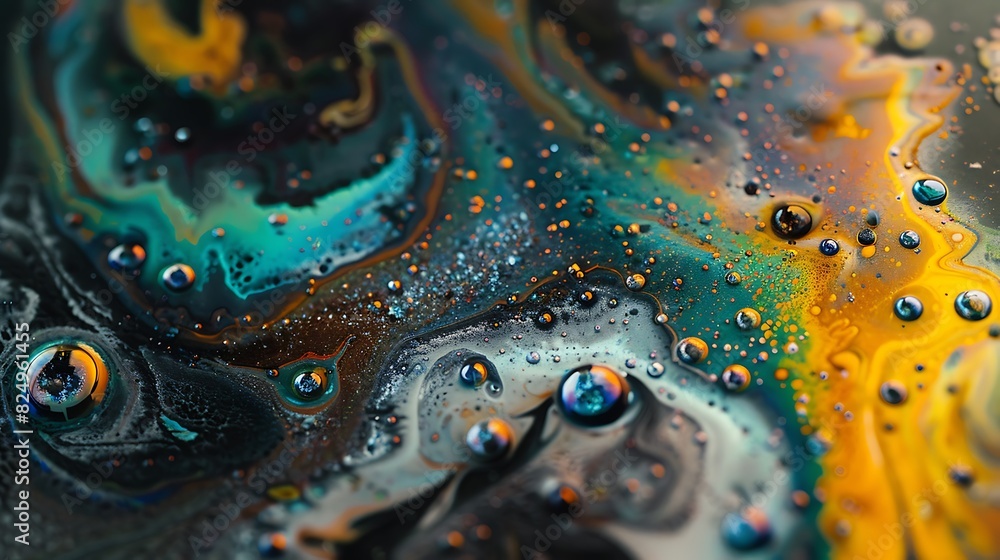 Abstract Oil Paint Pour Blobs Macro Shot in UHD Quality Abstract Oil Paint Pour Blobs Macro Shot in UHD Quality
