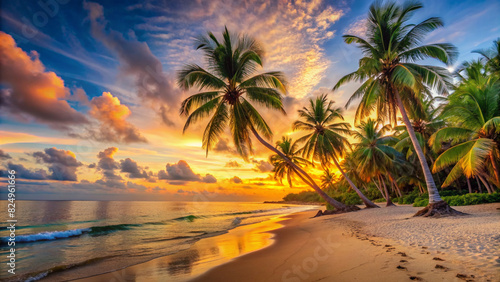 island-palm-tree-sea-sand-beach--panoramic-beach