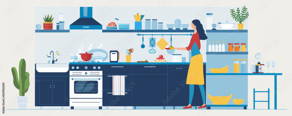Fototapeta premium The kitchen is the heart of the home, and the