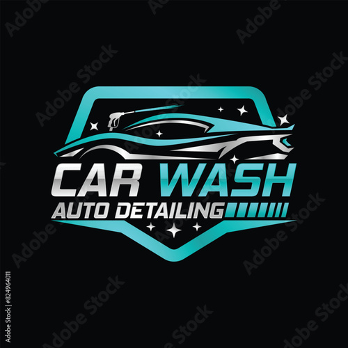 Auto detailing vector logo, Carwash spa Automotive automobile logo design template