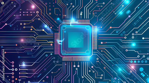 Circuit board technology cpu microprocessor vector image