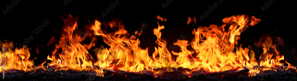Fire flame isolated over black background Fire flame isolated over black background