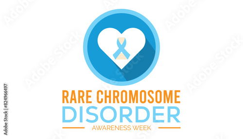 Rare Chromosome disorder awareness week every year in July. Template for background, banner, card, poster with text inscription.