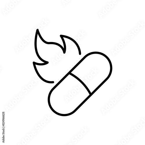 Supplement outline icons, minimalist vector illustration ,simple transparent graphic element .Isolated on white background