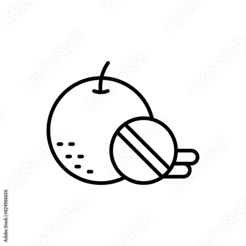 Fruit Supplement outline icons, minimalist vector illustration ,simple transparent graphic element .Isolated on white background