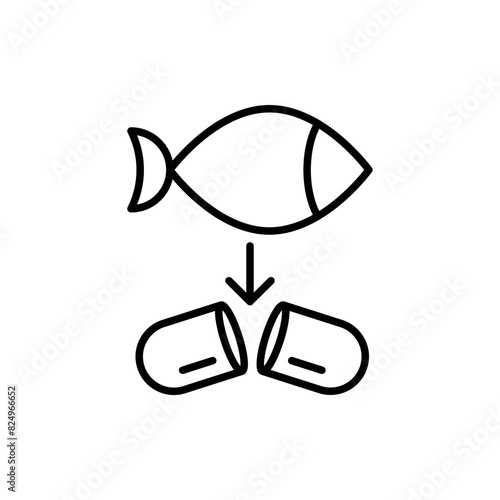 Fish Supplement outline icons, minimalist vector illustration ,simple transparent graphic element .Isolated on white background