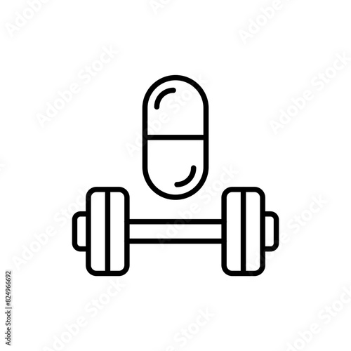 Gym Supplement outline icons, minimalist vector illustration ,simple transparent graphic element .Isolated on white background