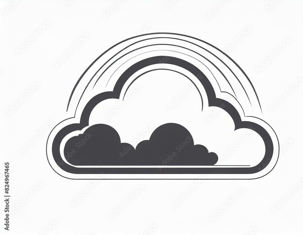 cloud icon with lightning, vector image on white background, weather cloud icon with lightning, vector image on white background, weather