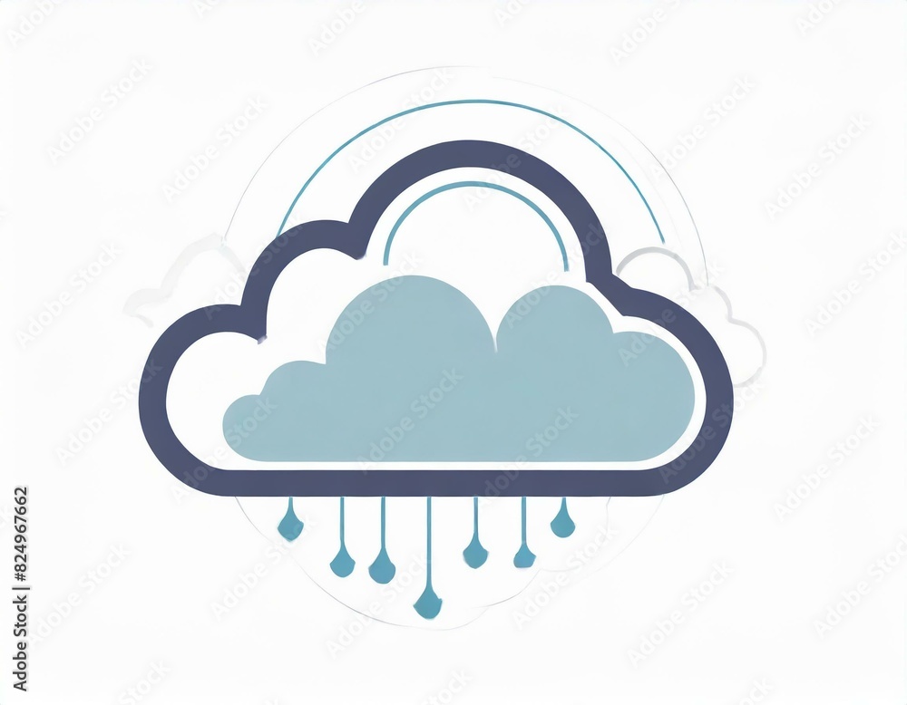 cloud icon with lightning, vector image on white background, weather cloud icon with lightning, vector image on white background, weather