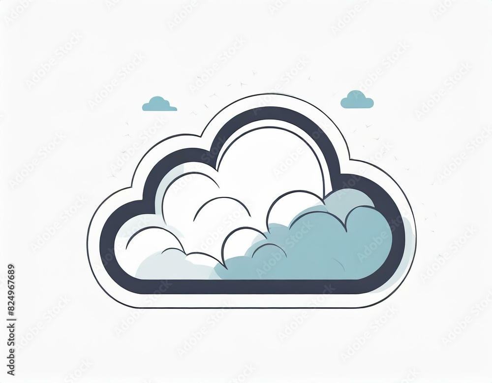 cloud icon with lightning, vector image on white background, weather cloud icon with lightning, vector image on white background, weather