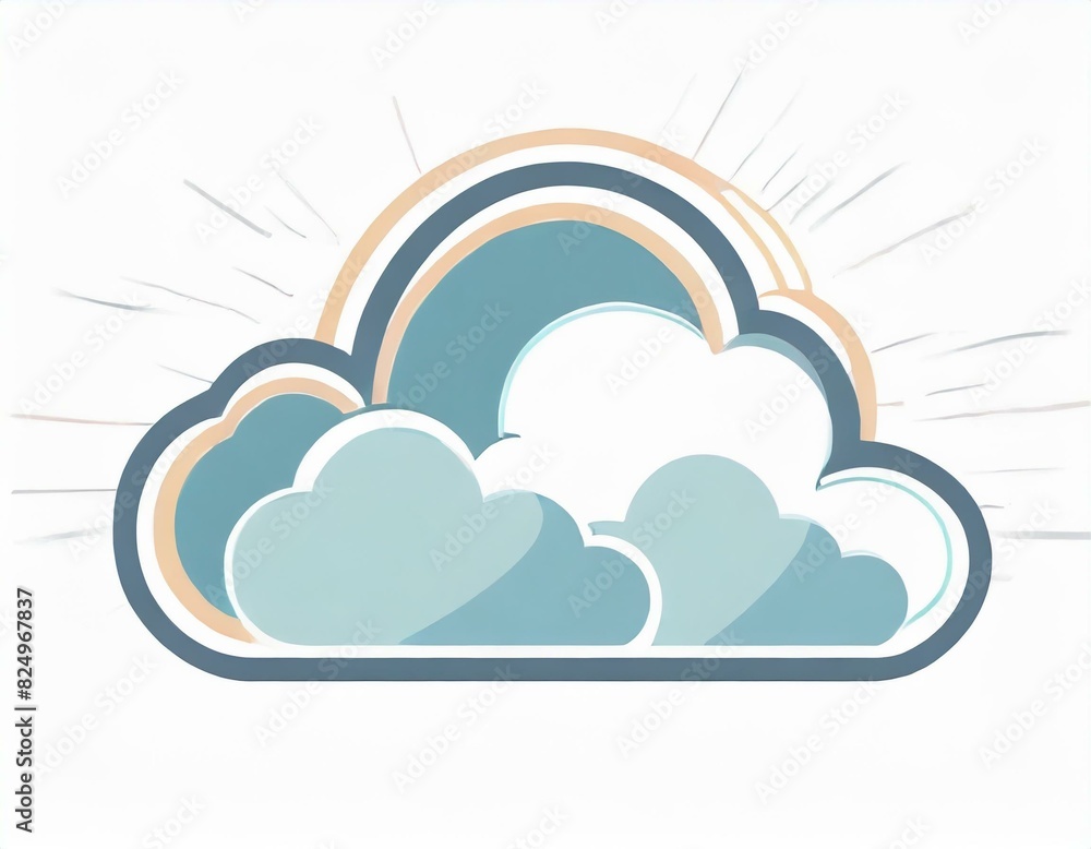 cloud icon with lightning, vector image on white background, weather cloud icon with lightning, vector image on white background, weather