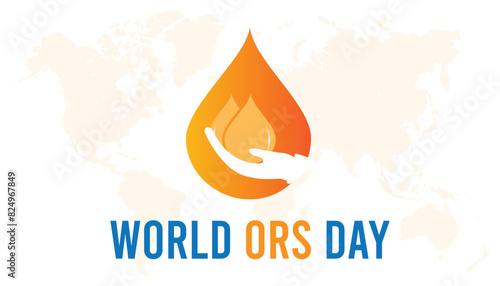 World ORS day every year in July. Template for background, banner, card, poster with text inscription.