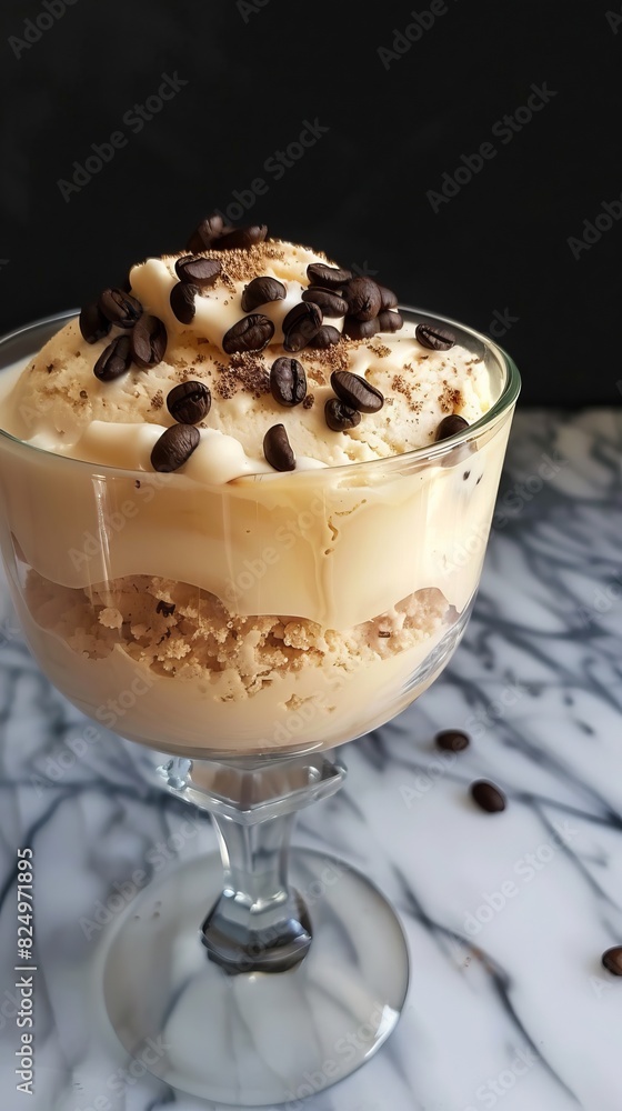 A decadent affogato topped with crushed espresso beans for added crunch, super realistic A decadent affogato topped with crushed espresso beans for added crunch, super realistic