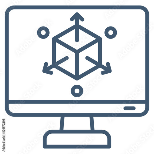 Virtual Machine Icon Element For Design