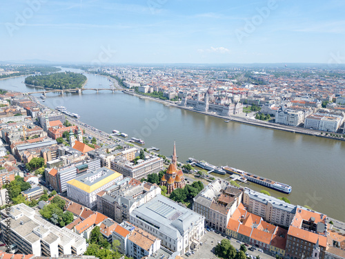 Wallpaper Mural Aerial view of Budapest city with Hungarian parliament building and Danube river, Hungary Torontodigital.ca