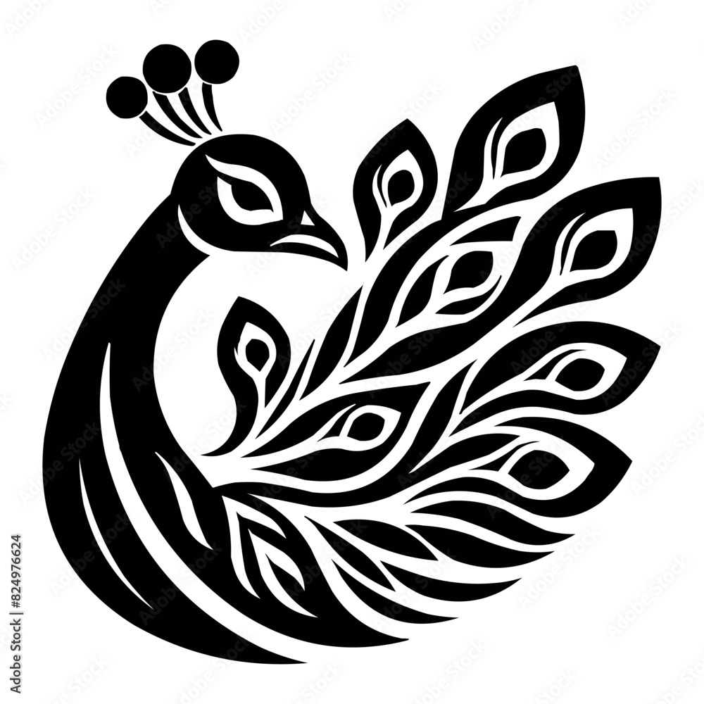 Obraz premium Peacock silhouette