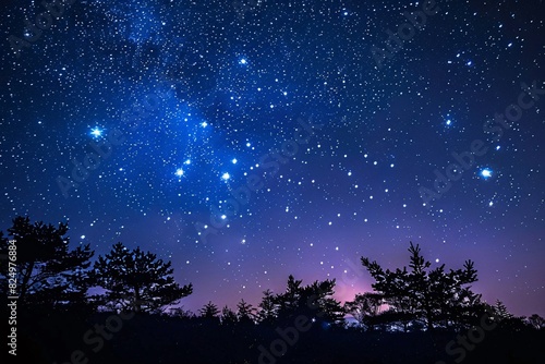 Enchanting Nighttime Sky with Dreamy Starry Background, Conceptualizing Environmental Protection