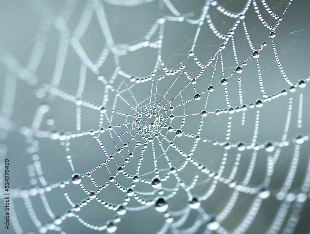 17. Macro photo of a dew-covered spider web, intricate patterns and water droplets, crystal clear and high detail 17. Macro photo of a dew-covered spider web, intricate patterns and water droplets, crystal clear and high detail