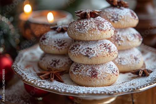 Pfeffern  sse - Spiced cookies covered in powdered sugar.
