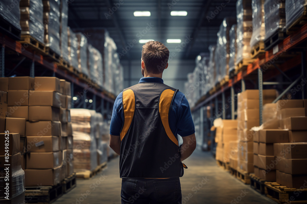Friendly experienced supermarket store department worker professional at workplace Generative AI illustration Friendly experienced supermarket store department worker professional at workplace Generative AI illustration