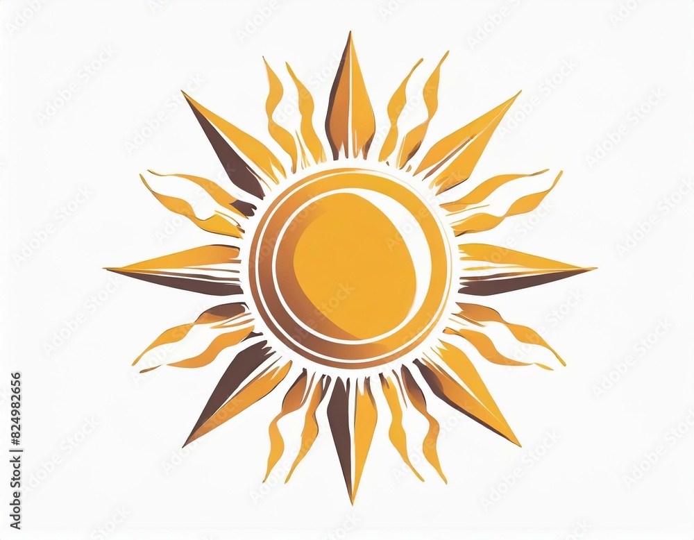 sun icon, vector image on white background, weather forecast, sunny cloudy weather sun icon, vector image on white background, weather forecast, sunny cloudy weather