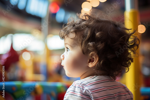 Cute children in playground playroom territory having fun playful childish mood made by Generative AI