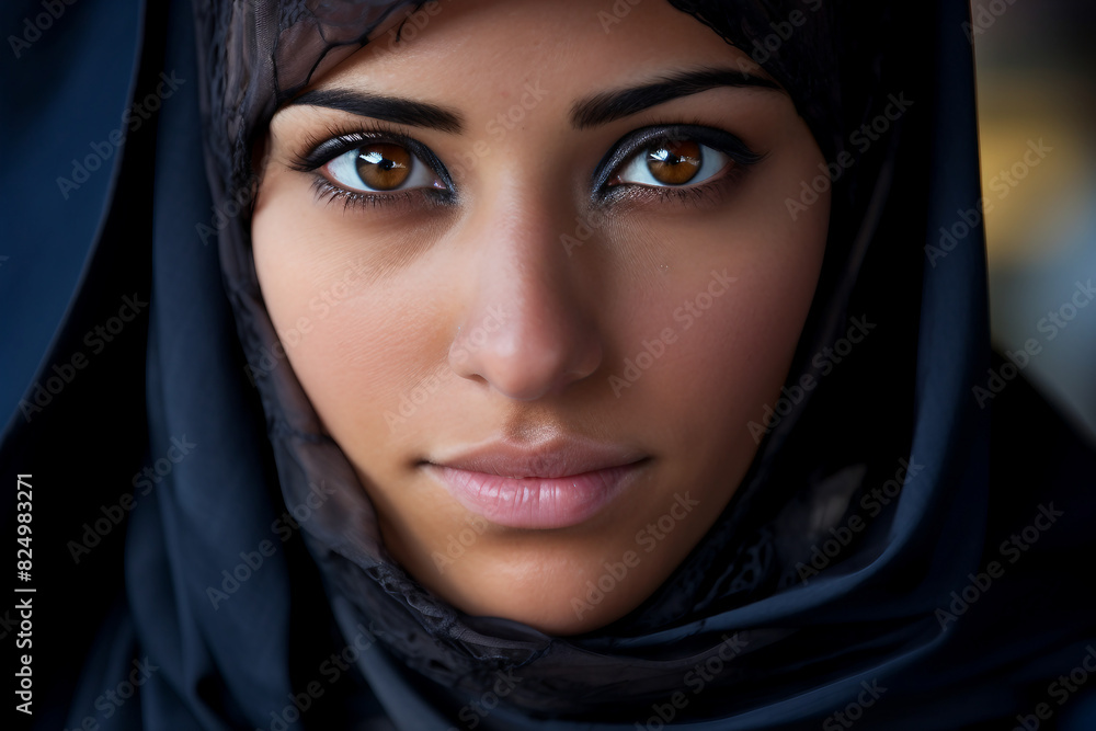 Arabian woman in hijab living her life in modern city have shopping working traveling abilities, Generative AI Arabian woman in hijab living her life in modern city have shopping working traveling abilities, Generative AI