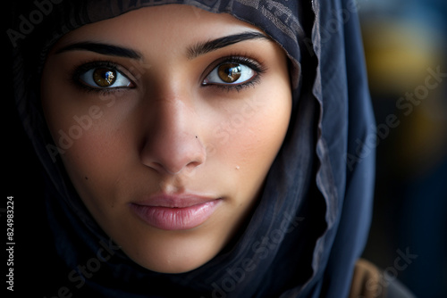 Arabian woman in hijab living her life in modern city have shopping working traveling abilities, Generative AI