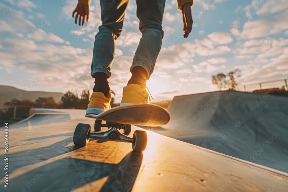 Skateboarder s hands adjusting stance for ramp drop summer olympics sport readiness Skateboarder s hands adjusting stance for ramp drop summer olympics sport readiness
