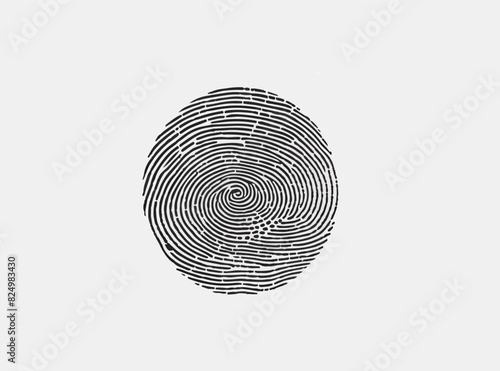 Vector black isolated fingerprint on white background.