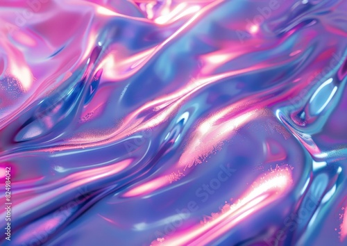 Abstract liquid wave pattern in shiny blue and pink colors for beauty and art concept background