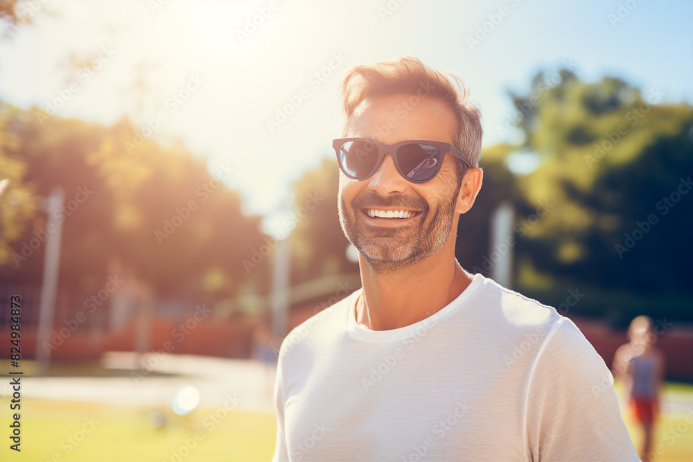 Generative AI illustration of focused tennis player on court ready for important championship league match Generative AI illustration of focused tennis player on court ready for important championship league match