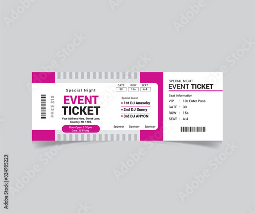 Event Ticket Simple and Creative Design 