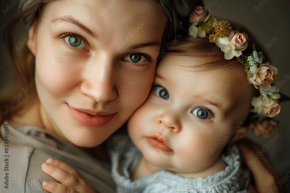 Happy mother's day celebration conceptual picture with mother and her child made by Generative AI technology Happy mother's day celebration conceptual picture with mother and her child made by Generative AI technology